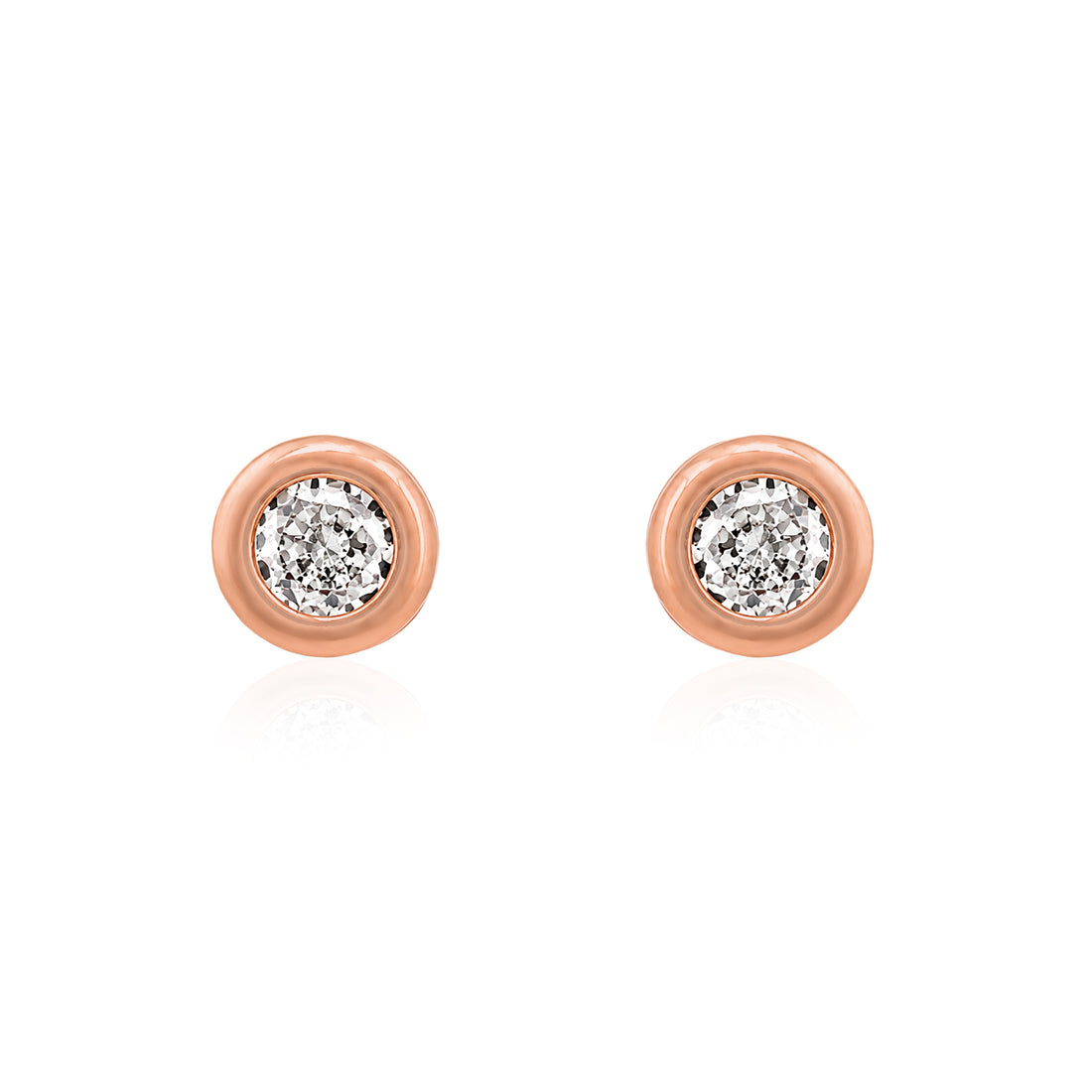 Sparkling Rose Gold 925 Sterling Silver Stud for Women