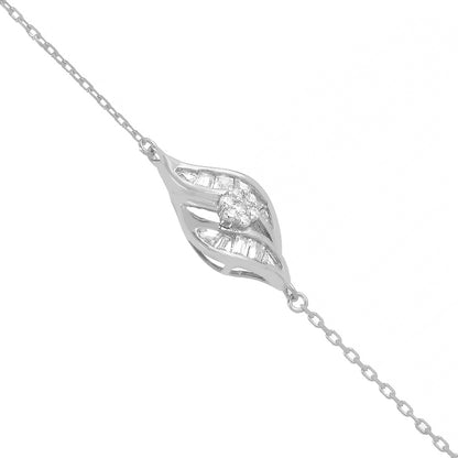 Sparkling Sterling Silver Floral Elegance Bracelet