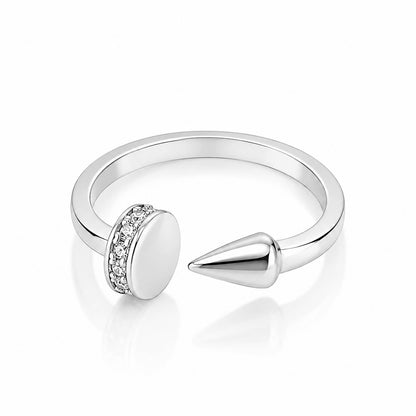 Spike Nail Open Band  Silver Ring