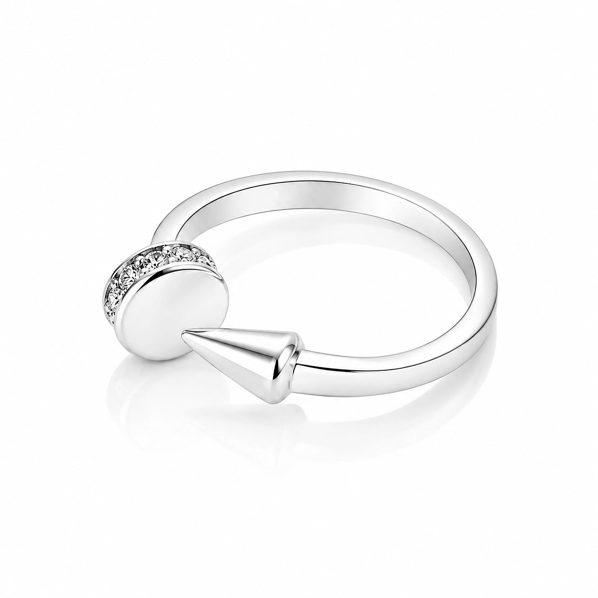 Spike Nail Open Band  Silver Ring