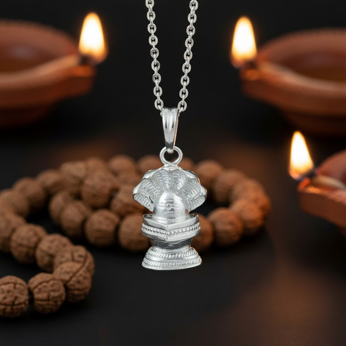 Spiritual Shiva Lingam 925 Sterling Silver Pendant for Women