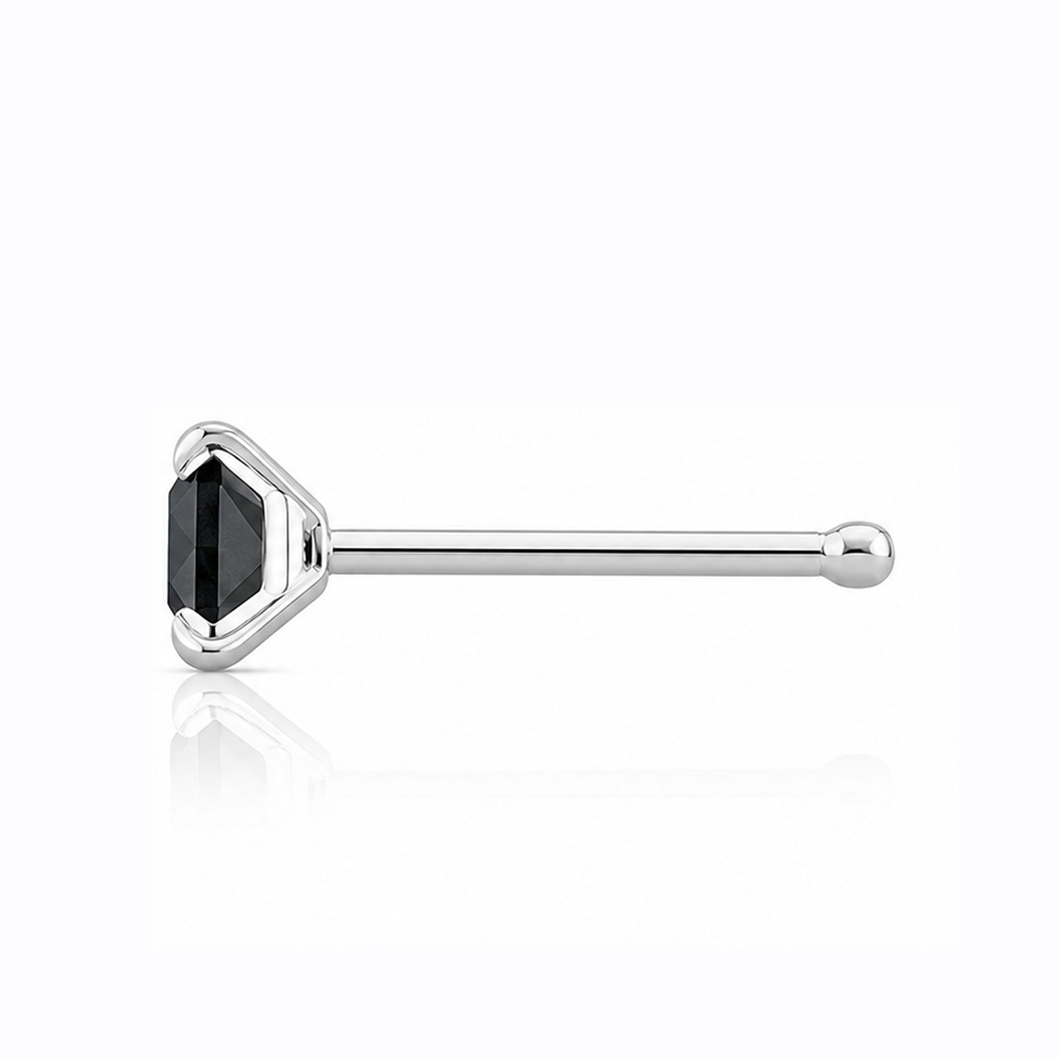 Square Blackstone Silver Nosepin