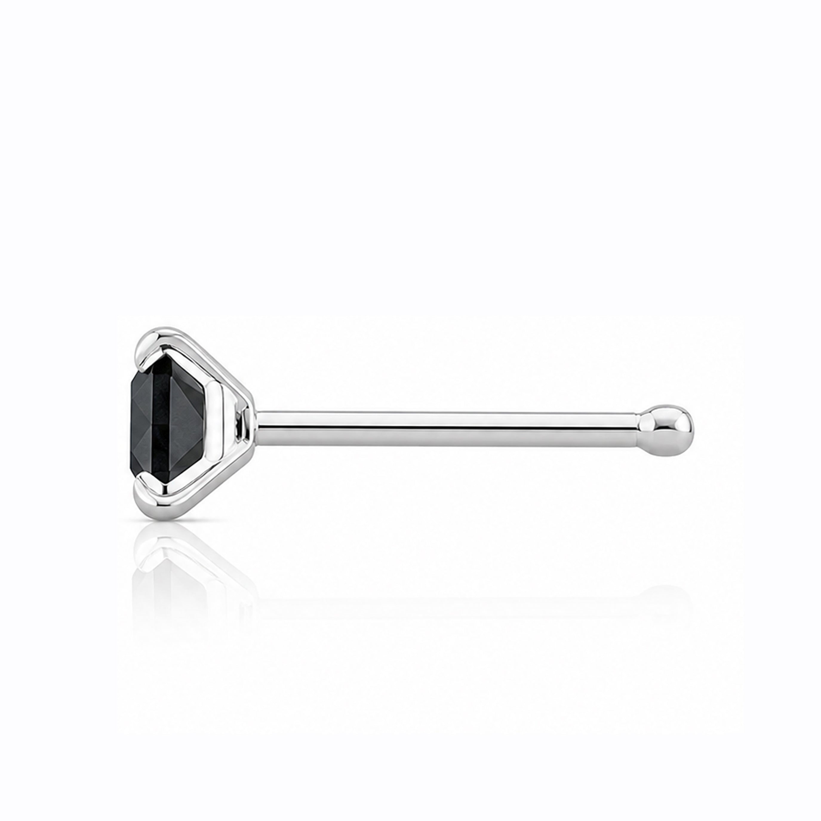 Square Blackstone Silver Nosepin