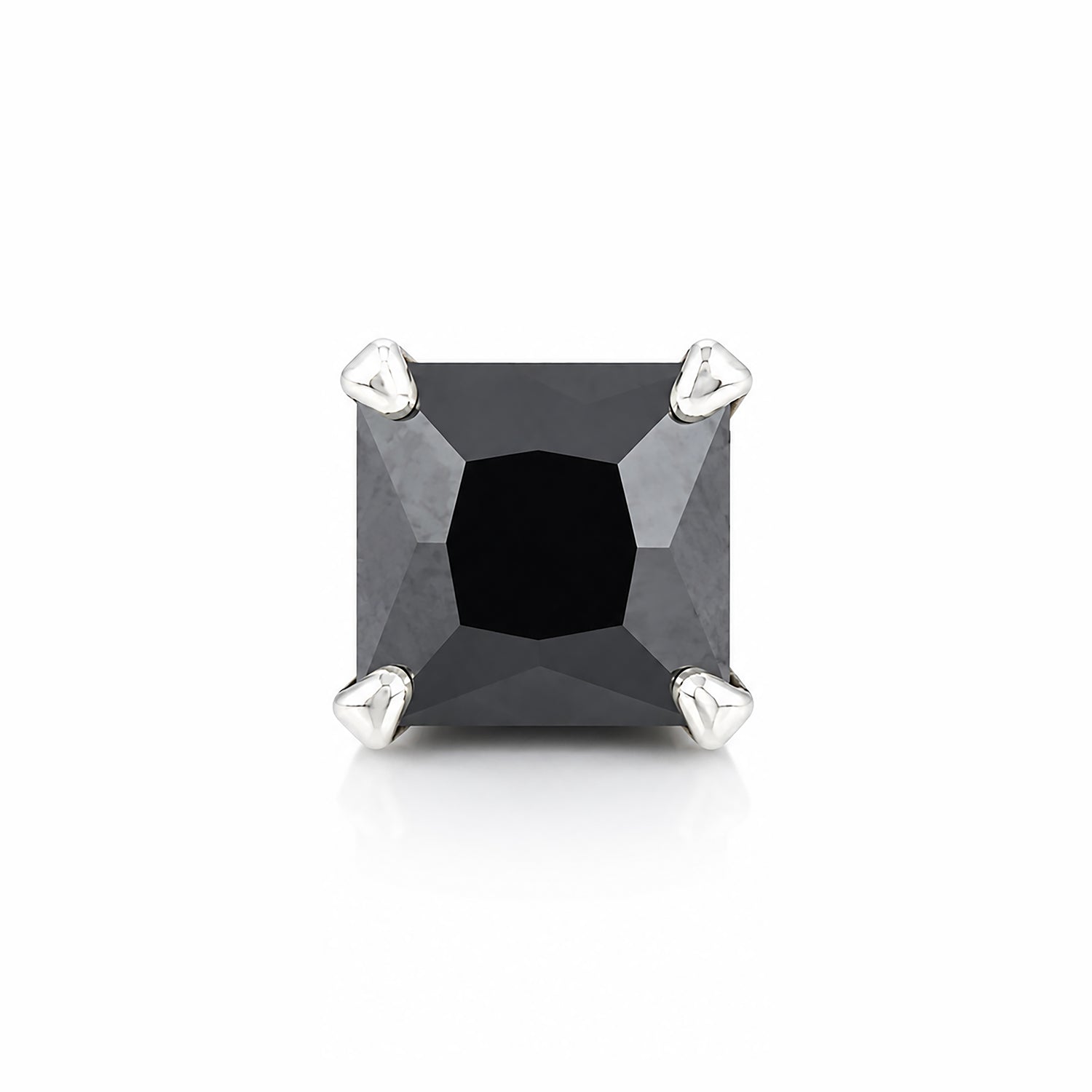 Square Black Gemstone Silver Nosepin