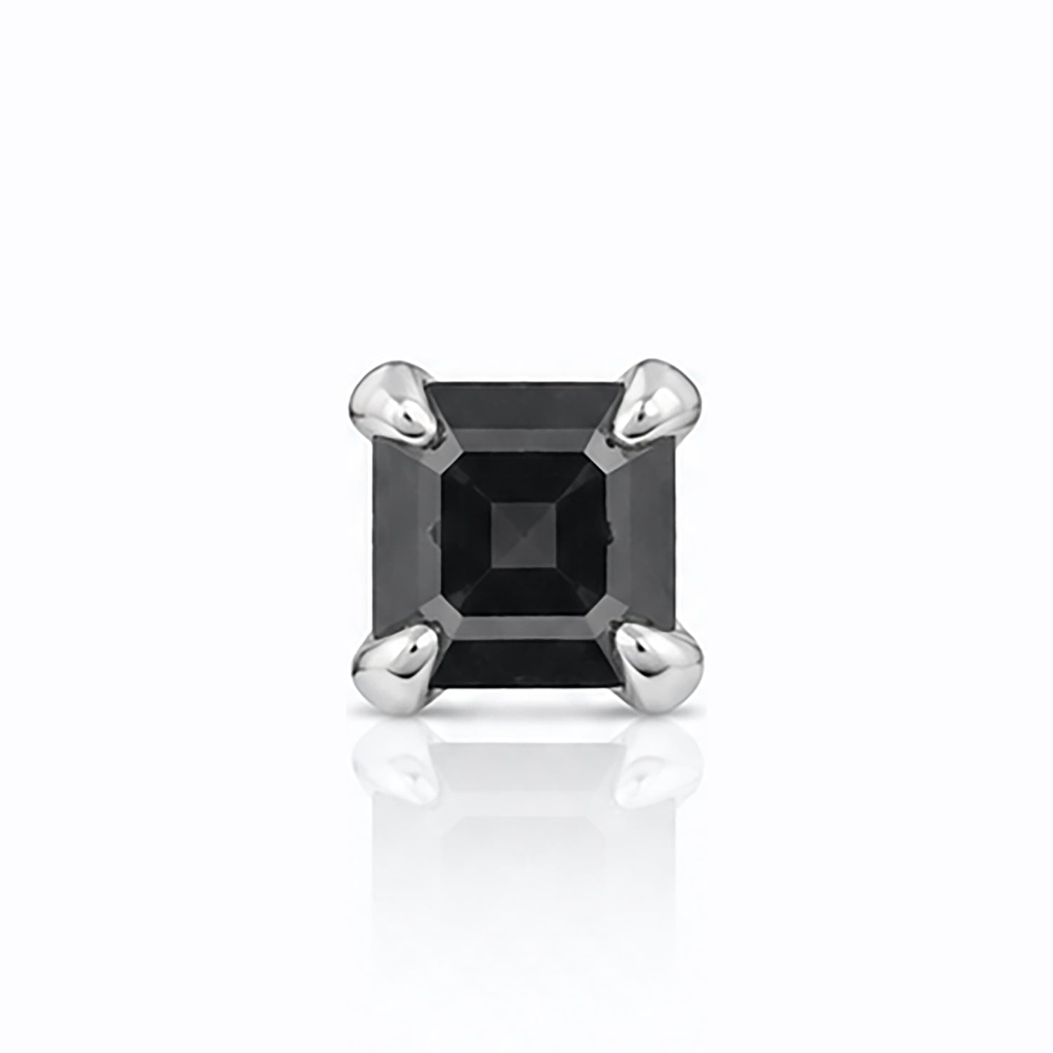 Square Blackstone Silver Nosepin