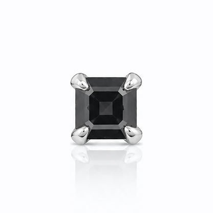 Square Blackstone Silver Nosepin