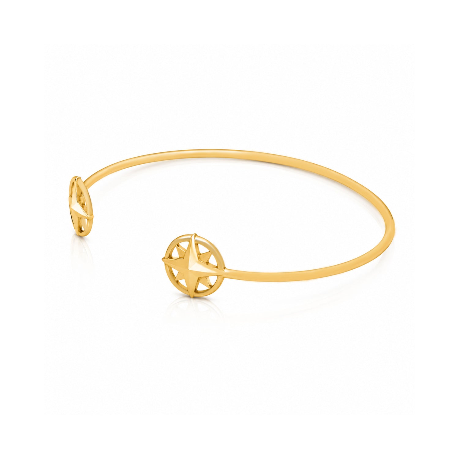 Star 925 Sterling Silver Elegant Open Kada