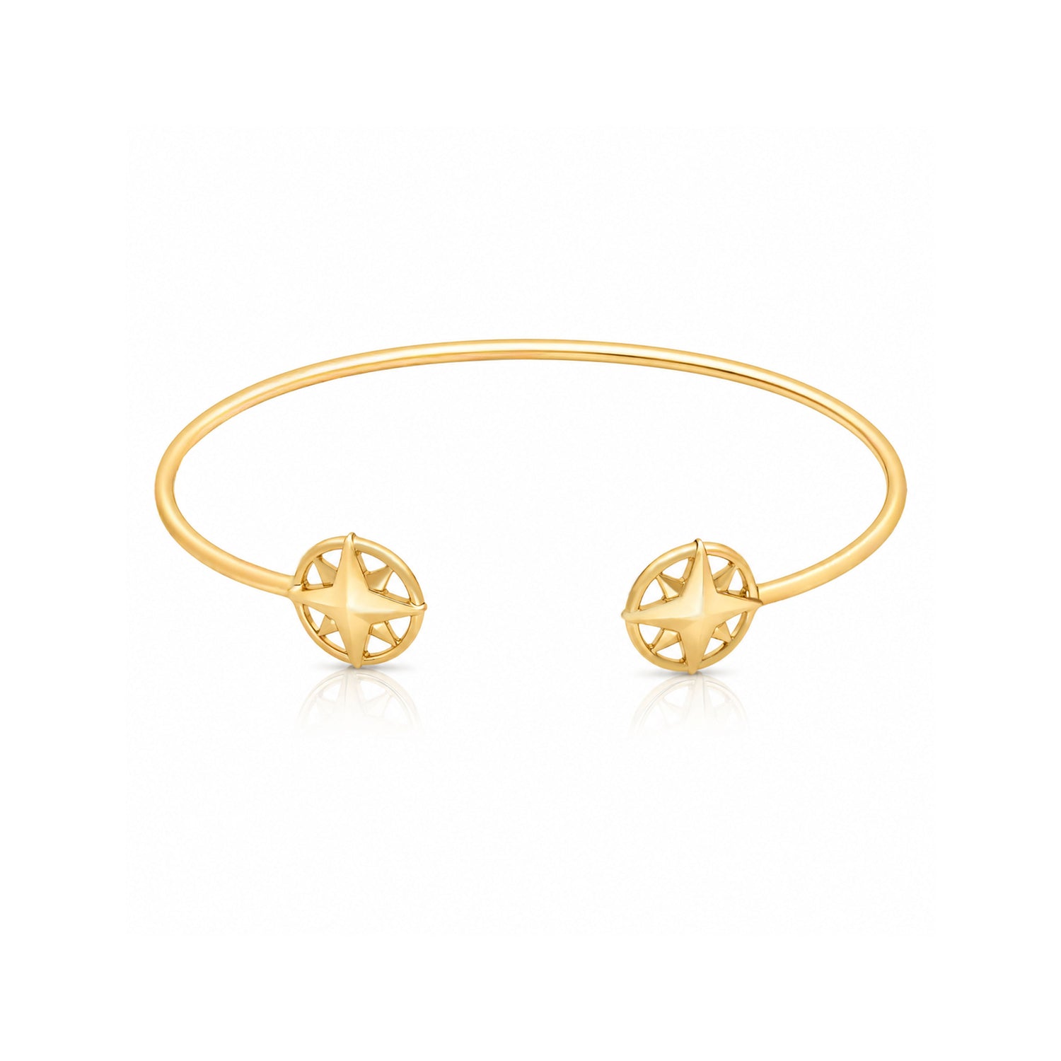 Star 925 Sterling Silver Elegant Open Kada