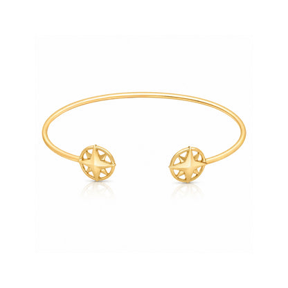 Star 925 Sterling Silver Elegant Open Kada