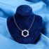 Star Circle White Stone Pattern 925 Sterling Silver Chain Pendant for Women
