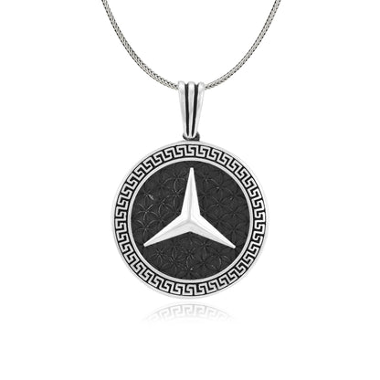 Star Of Mercedes Benz Oxidised Pendant