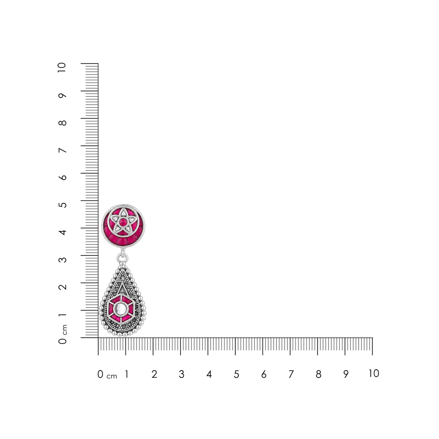 Star Pink Lotus Drop 925 Sterling Silver Earrings