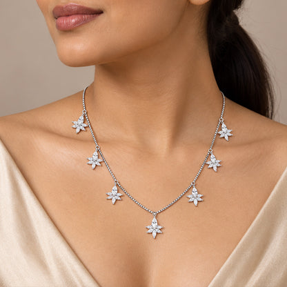 Starburst Charm Sterling Silver Chain