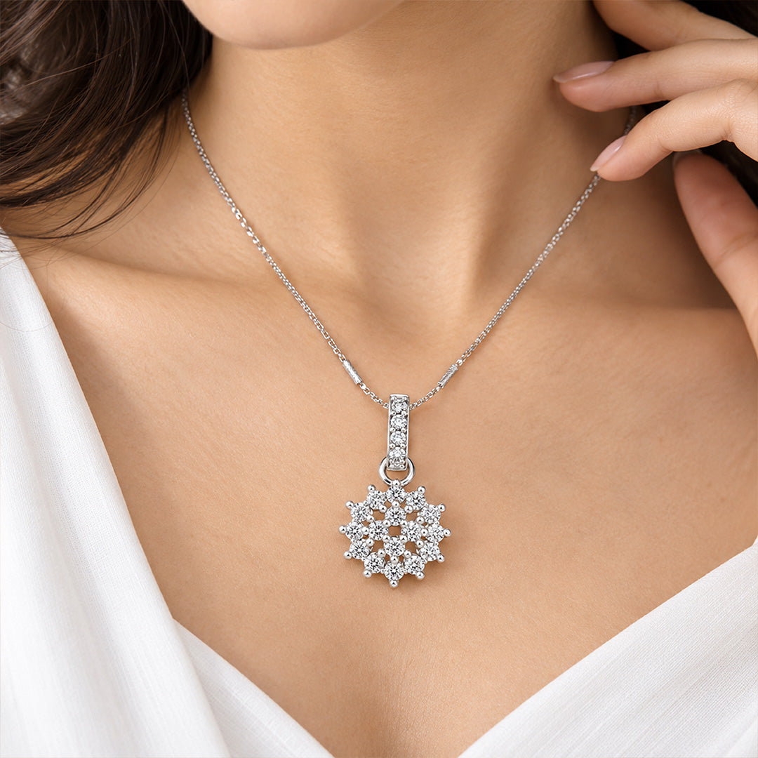 Starburst Cluster Sterling Silver Pendant