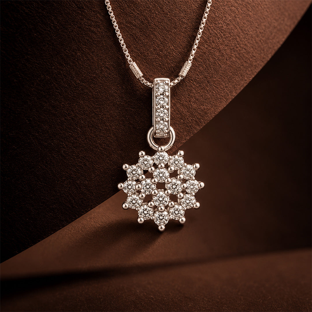 Starburst Cluster Sterling Silver Pendant