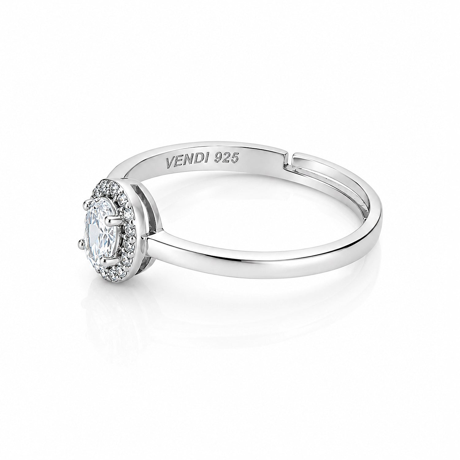 Stardust Halo 925 Sterling Silver Ring for Women