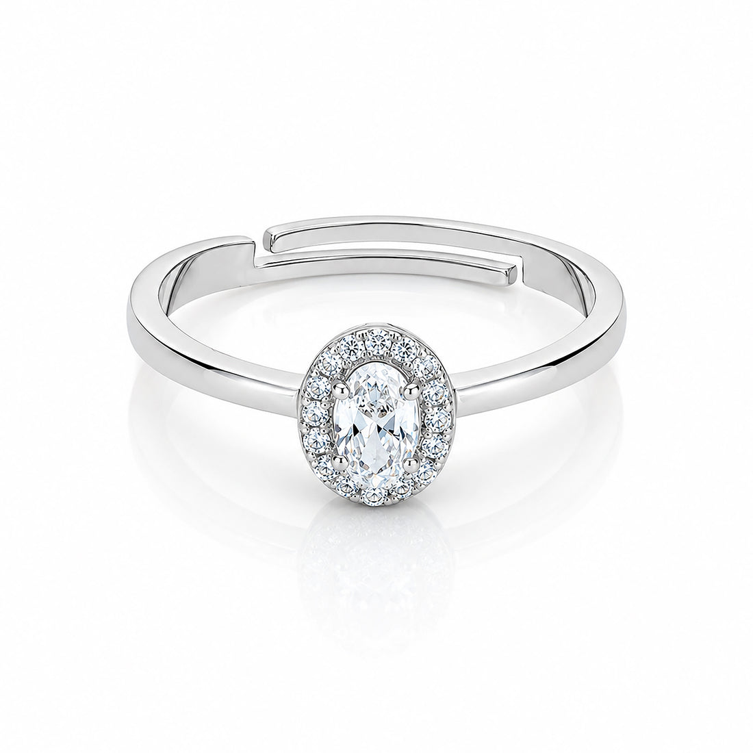 Stardust Halo 925 Sterling Silver Ring for Women