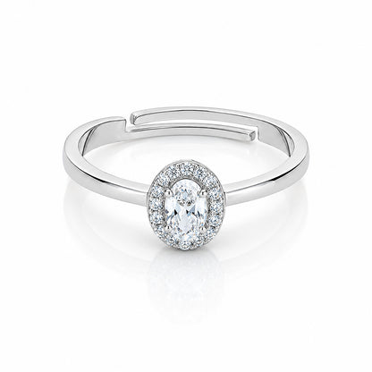 Stardust Halo 925 Sterling Silver Ring for Women