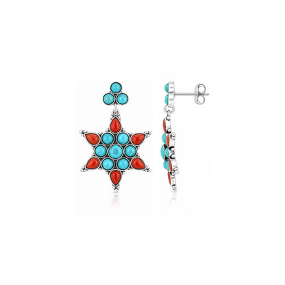 Starflower Gem Radiance 925 Sterling Silver Fashion Earrings