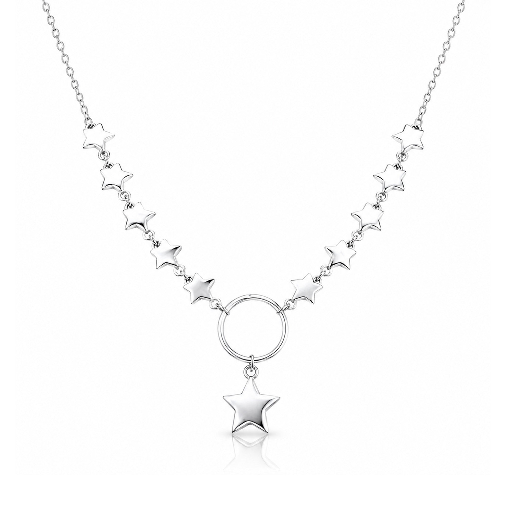 Starlit Charm Silver Necklace