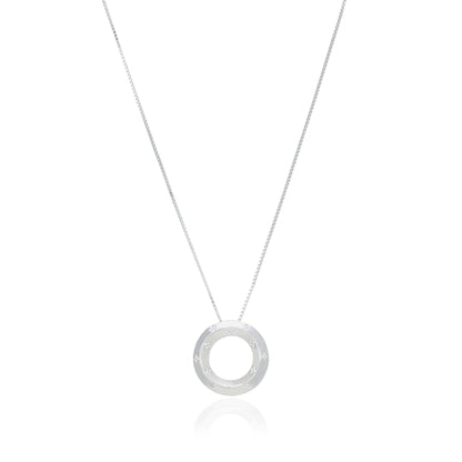 Starry Night Celestial Circle 925 Sterling Silver Chain Pendant