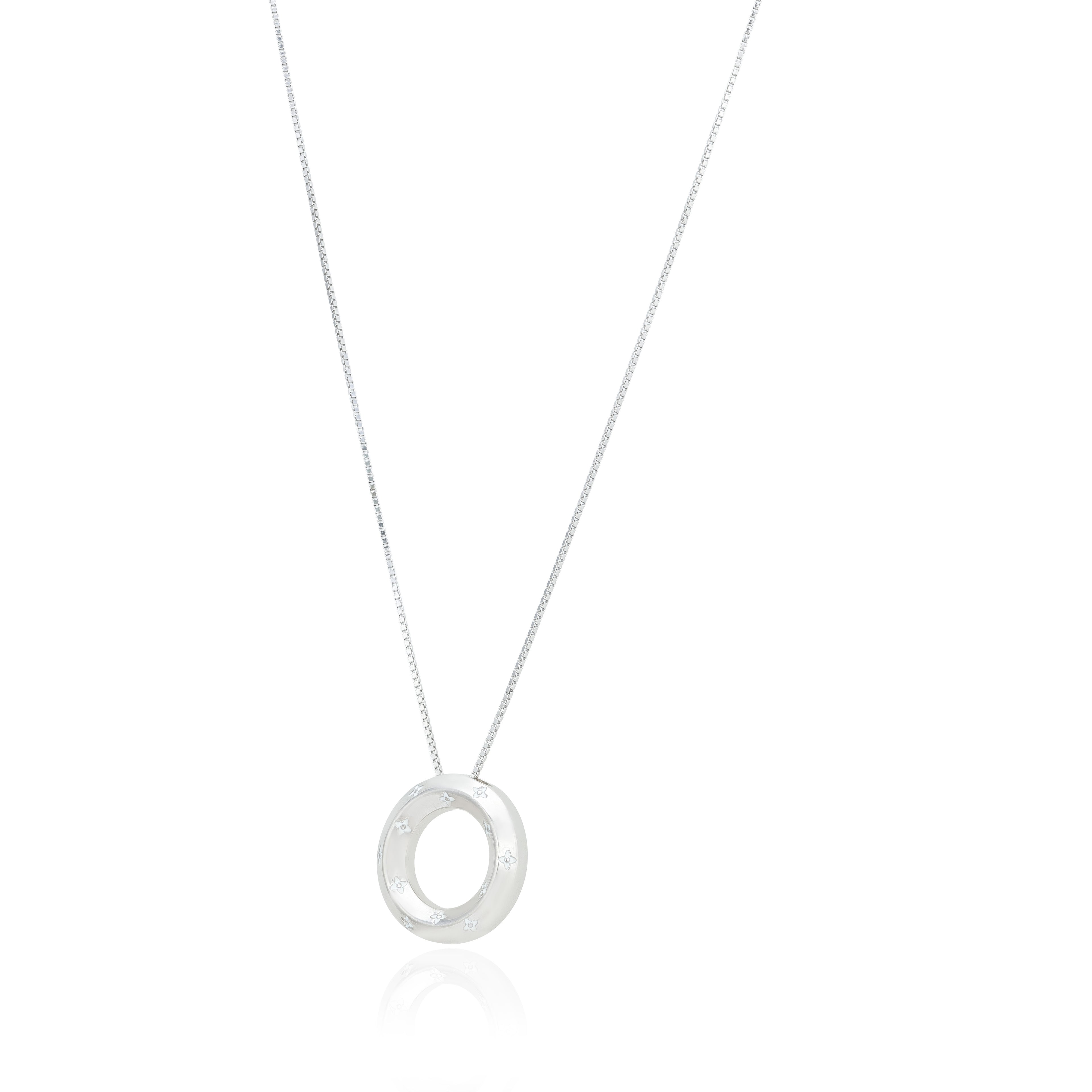 Starry Night Celestial Circle 925 Sterling Silver Chain Pendant