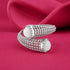 Statement Popcorn Mesh White Stone Add Sterling Silver Ring