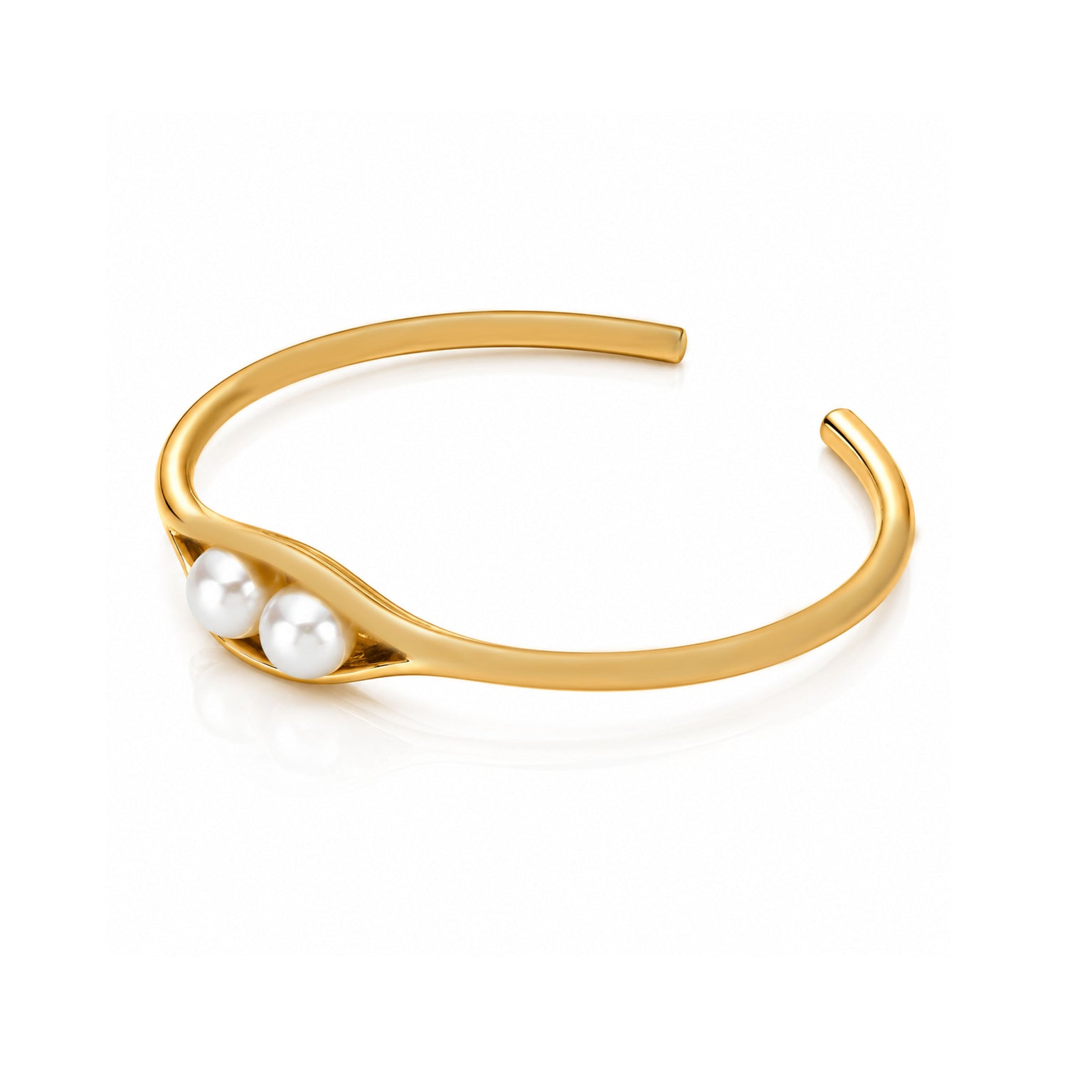 Stellar Pearl Grace 925 Sterling Silver Elegant Cuff Kada
