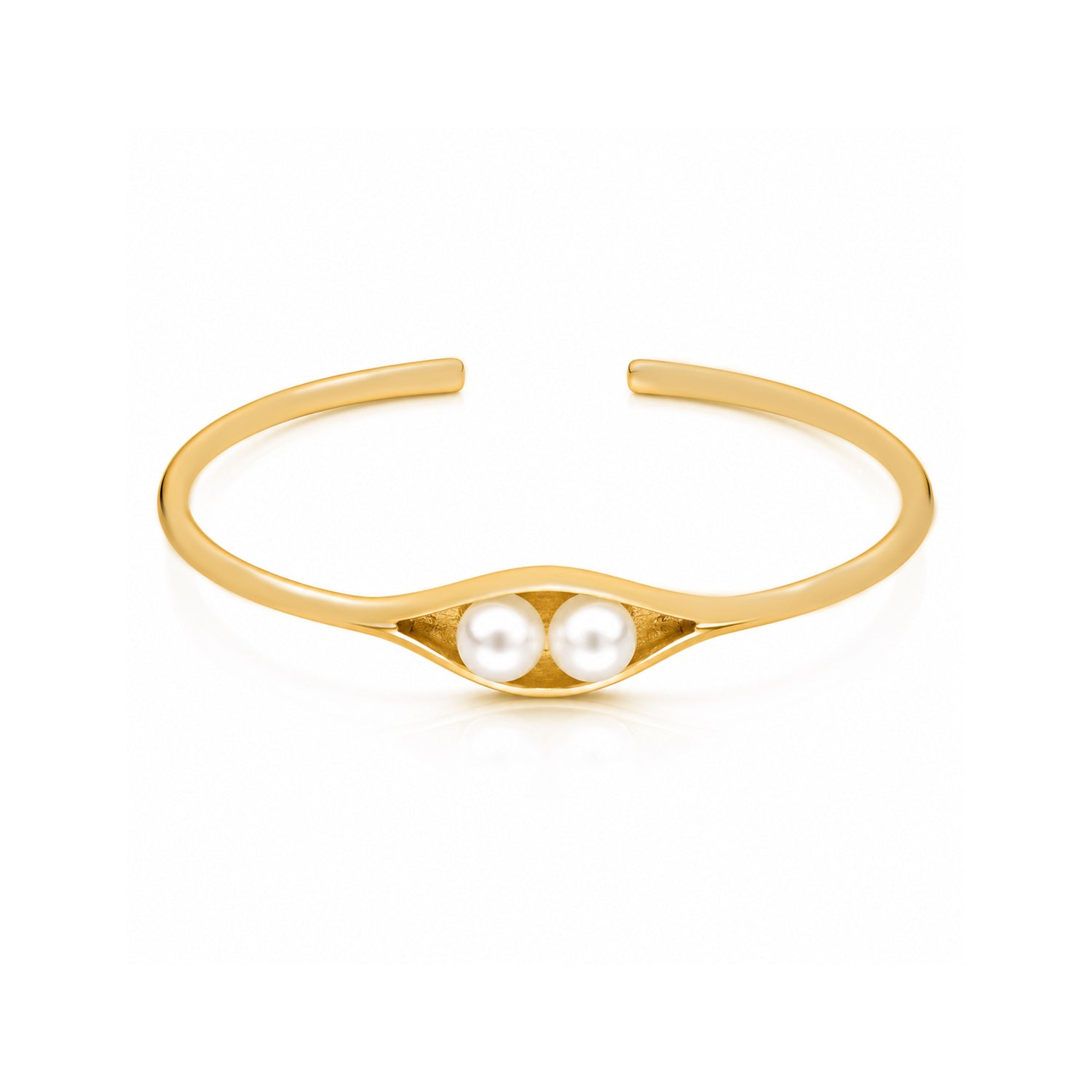 Stellar Pearl Grace 925 Sterling Silver Elegant Cuff Kada
