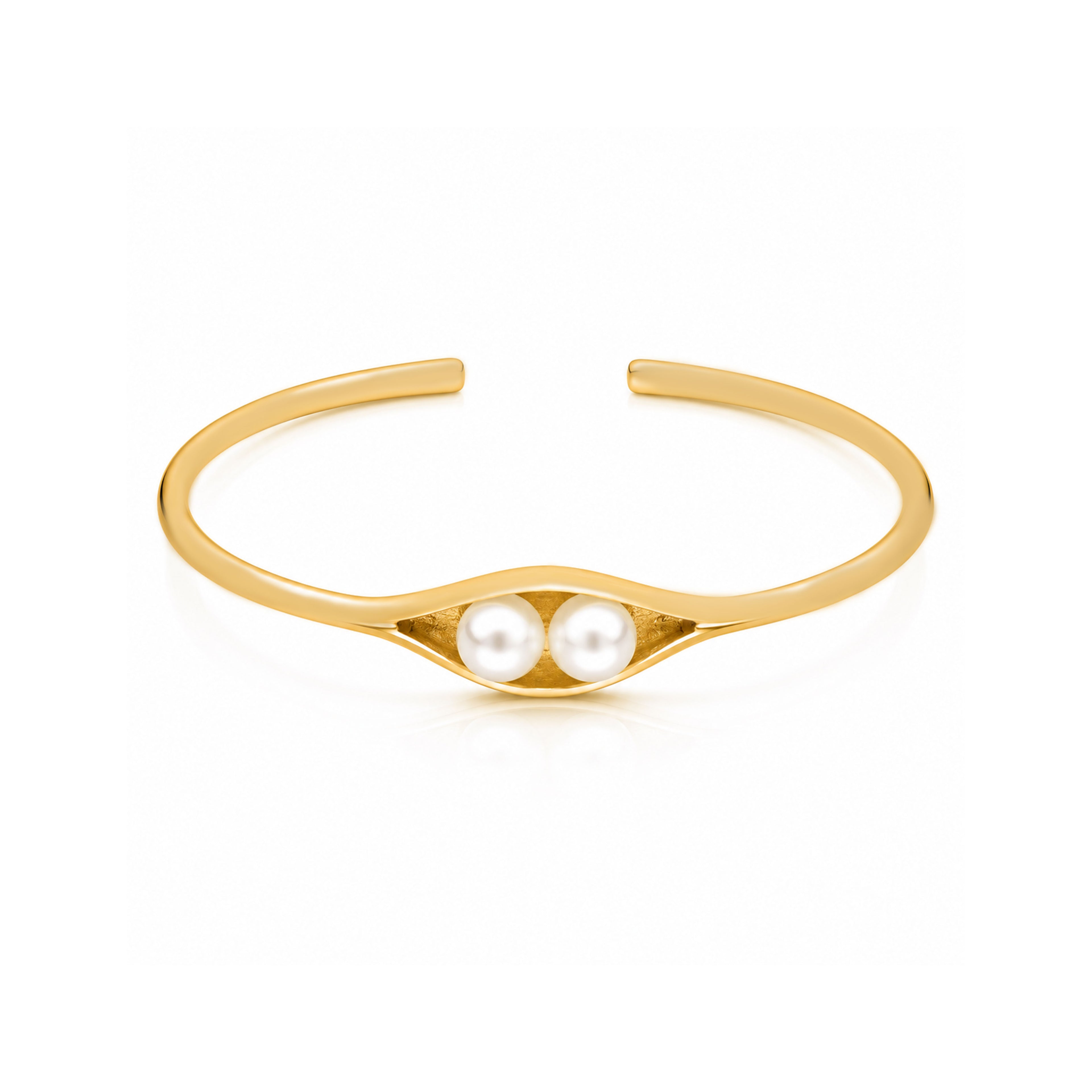 Stellar Pearl Grace 925 Sterling Silver Elegant Cuff Kada
