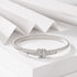 Sterling Silver Textured Cable Heart Bangle