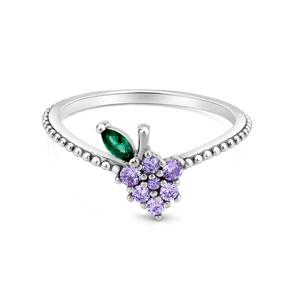 Sterling Silver Grape Cluster Ring