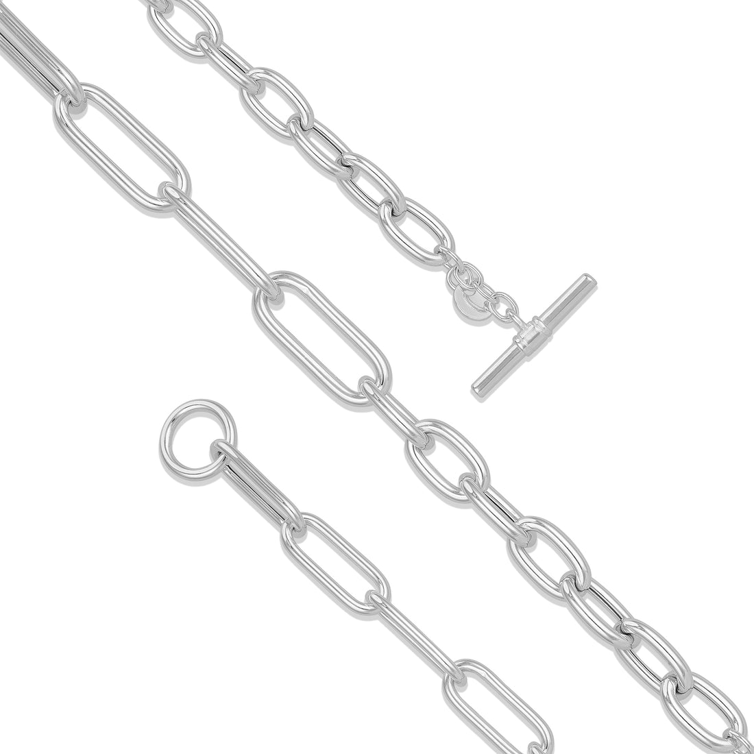 925 Sterling Silver Apex T-Bar Connector Bracelet for Men