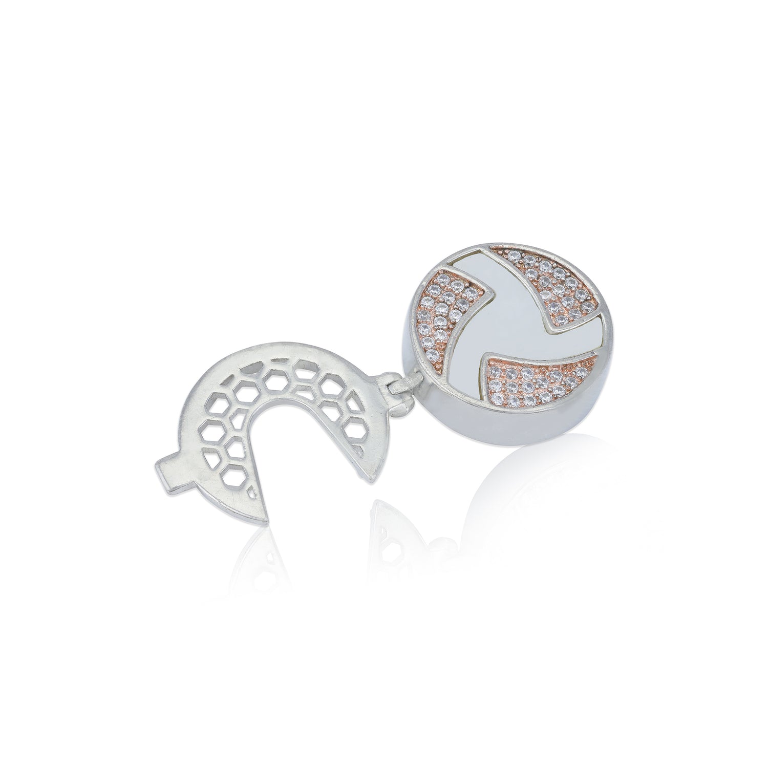 925 Sterling Silver Blended Harmony Twirl Coat Pin for Men