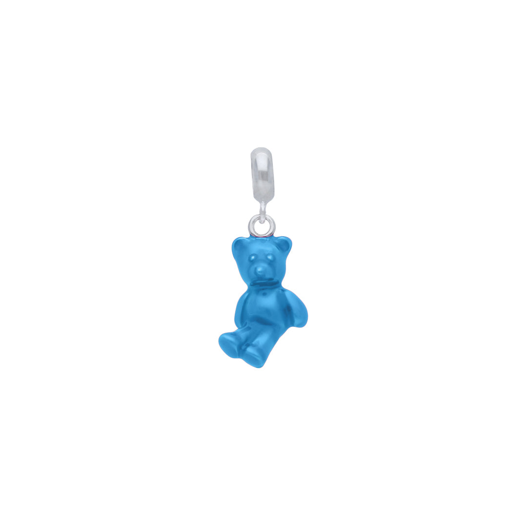 925 Sterling Silver Blue Bear Pendant For Kids