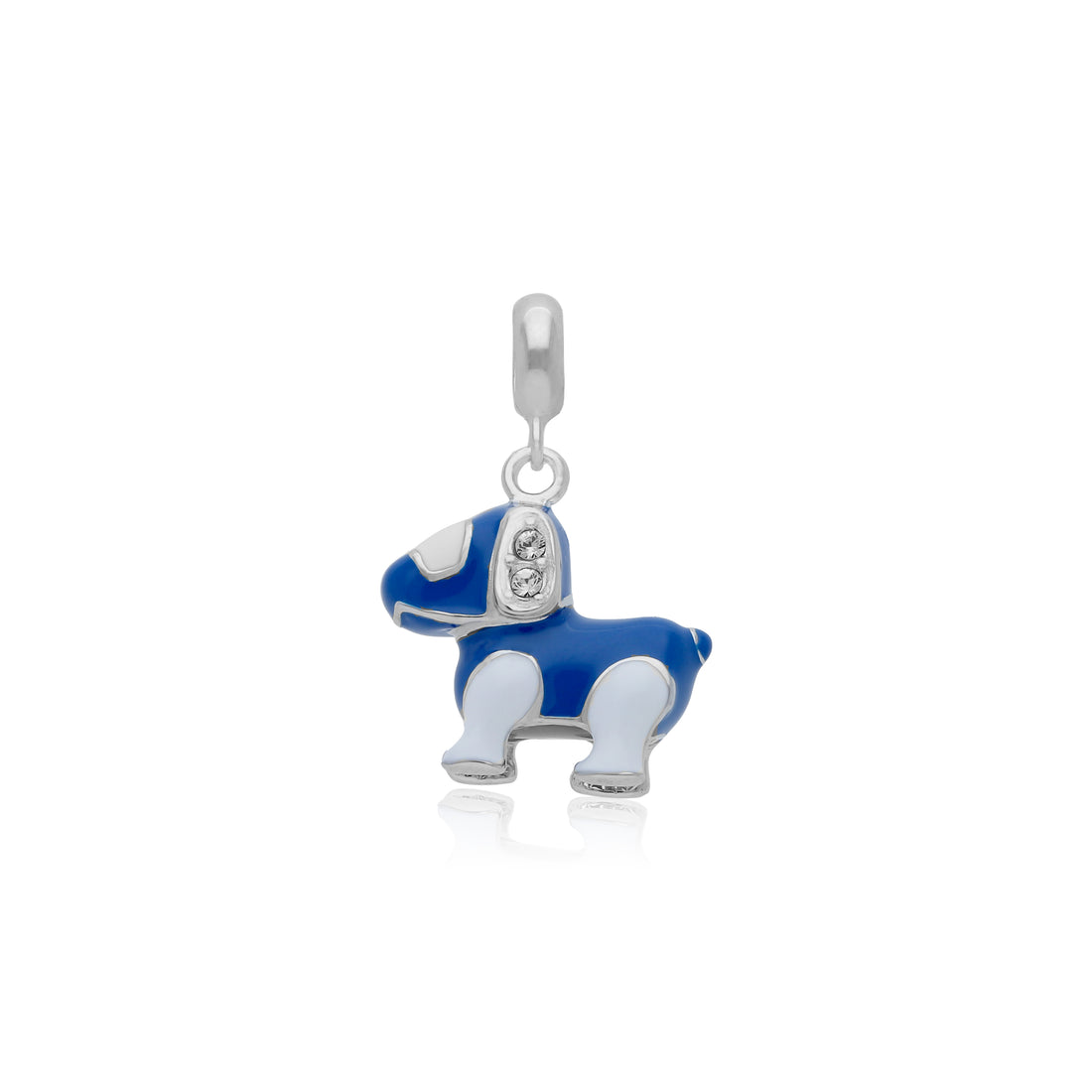 925 Sterling Silver Blue Spy Dog Rhodium Plated Pendant For Kids
