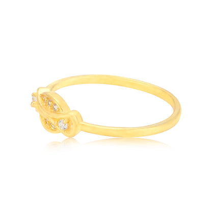 925 Sterling Silver Central Eye Motif Gold Plated Ring for Women