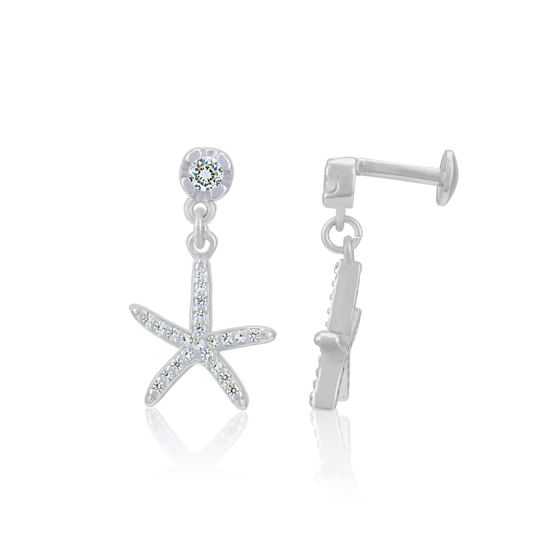 925 Sterling Silver Charm Starfish Earrings for Women