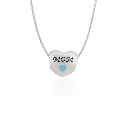 925 Sterling Silver Cherished Mother Heart Charm Pendant for Women