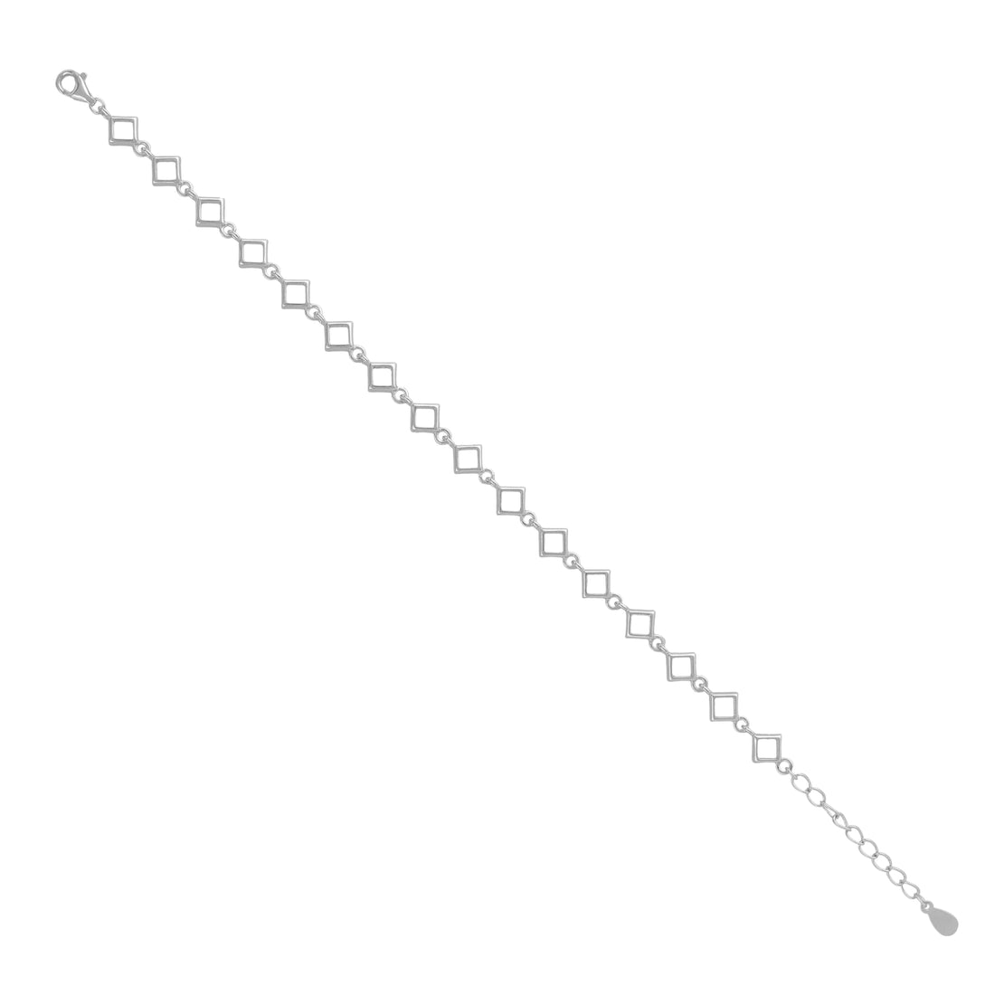 925 Sterling Silver Chic Angles Rhodium Plated Bracelet for Women