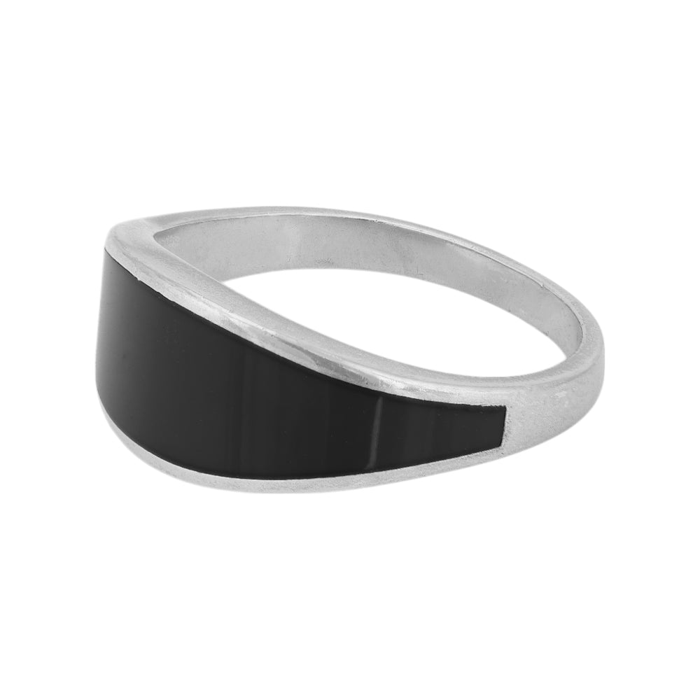 925 Sterling Silver Chic Black Onyx Rhodium Plated Rings for Men