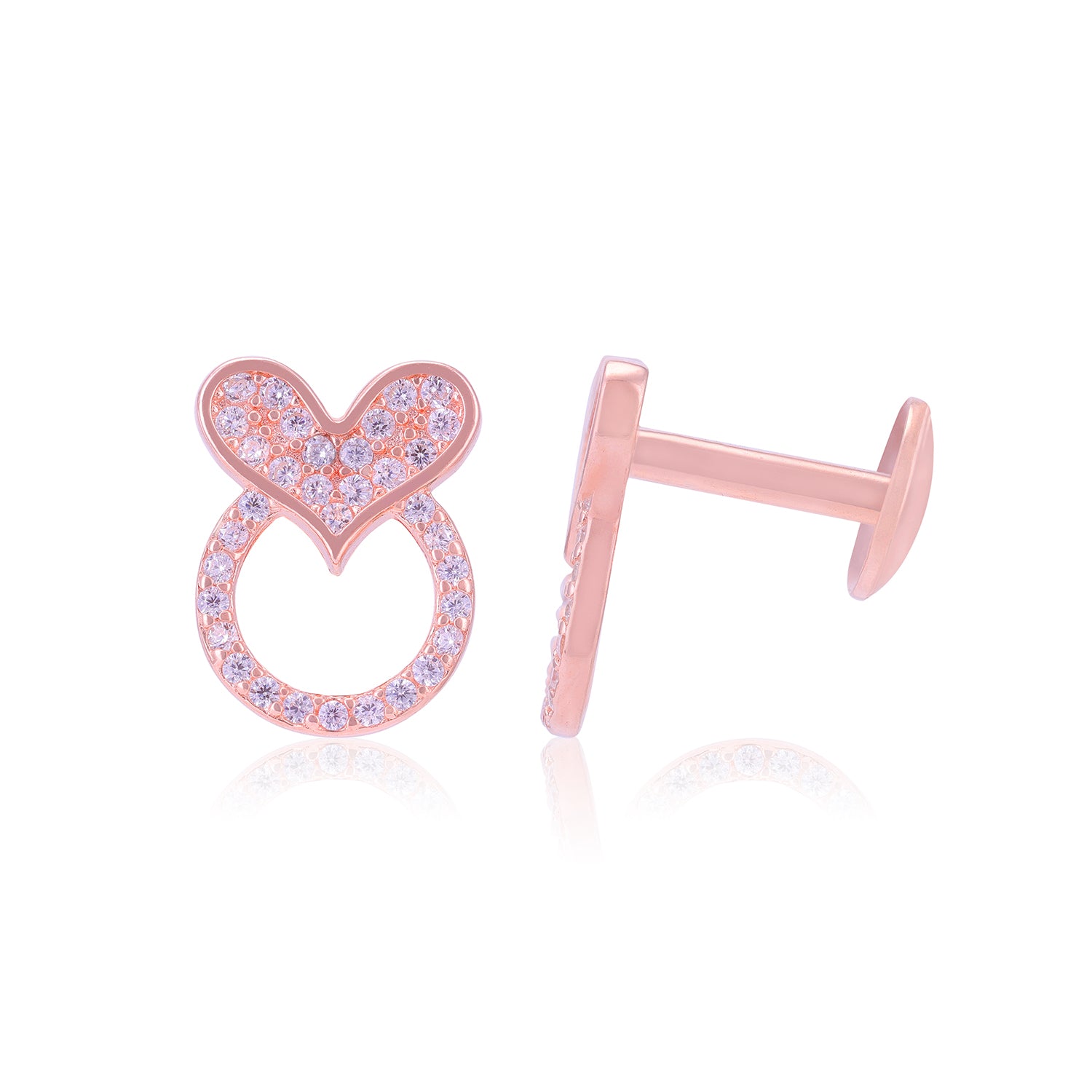 925 Sterling Silver Circle Heart Fusion Earrings For Women
