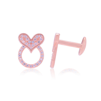 925 Sterling Silver Circle Heart Fusion Earrings For Women
