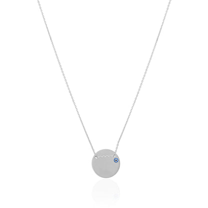 925 Sterling Silver Circle of Protection Evil Eye Pendant Chain