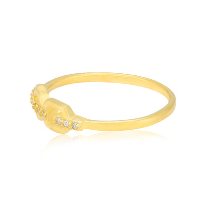 925 Sterling Silver Classy Connect Gold Plated Ring for Women