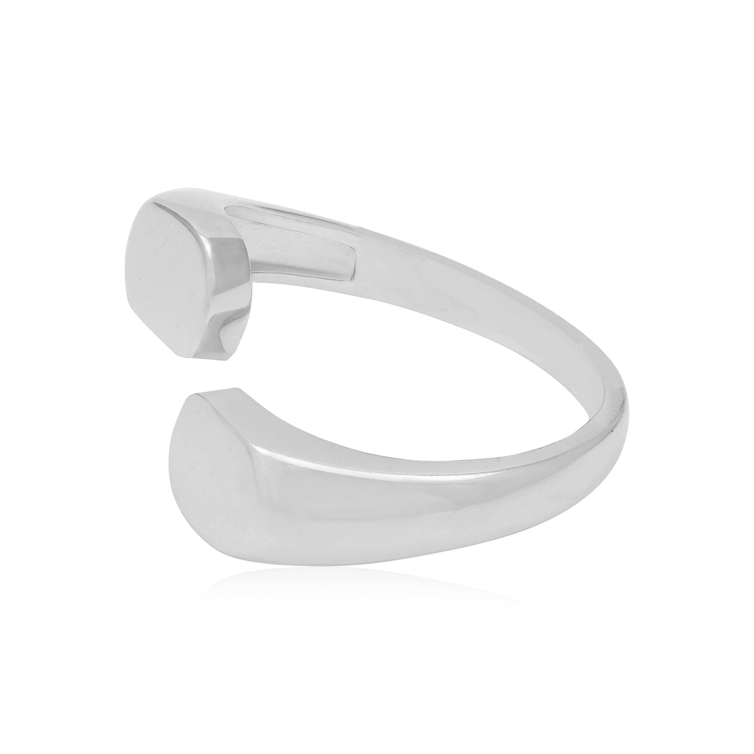 925 Sterling Silver Cuff Pattern Rhodium Plated Ring For Women