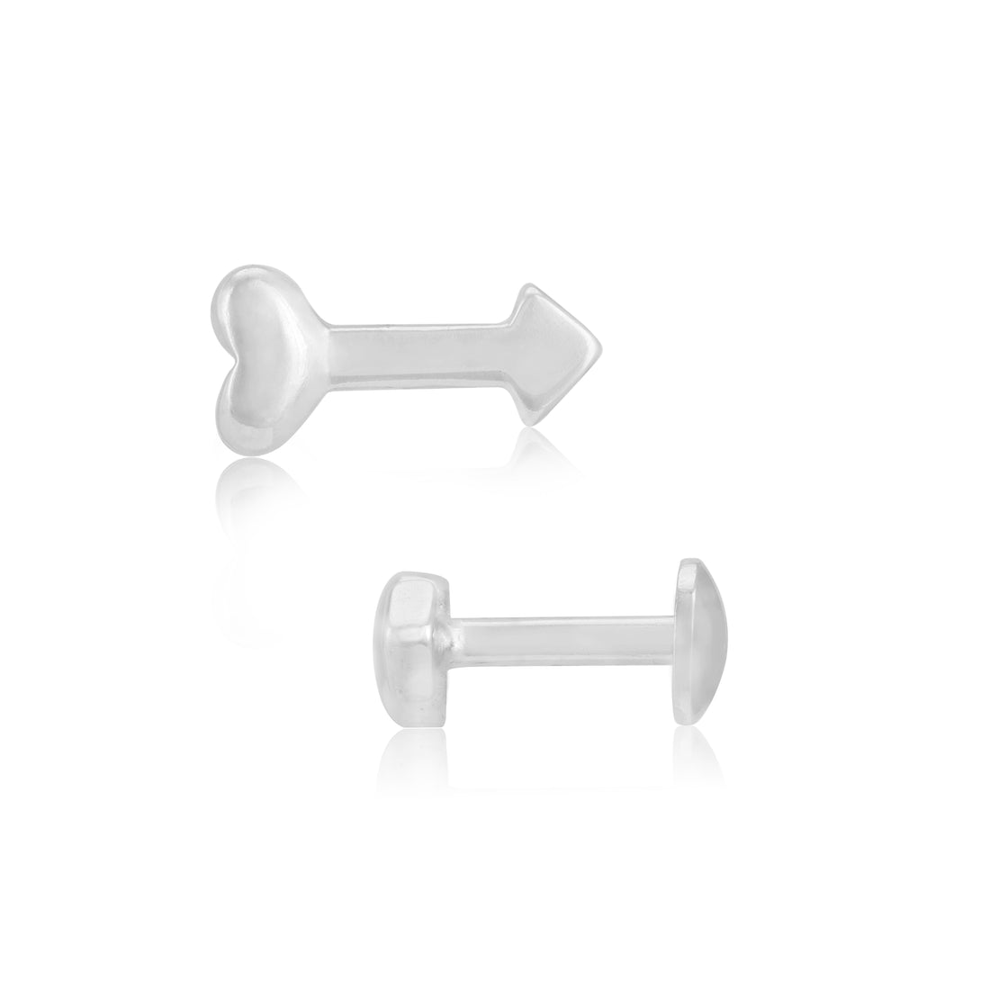 925 Sterling Silver Cupid’s Shot Rhodium Plated Stud for Women