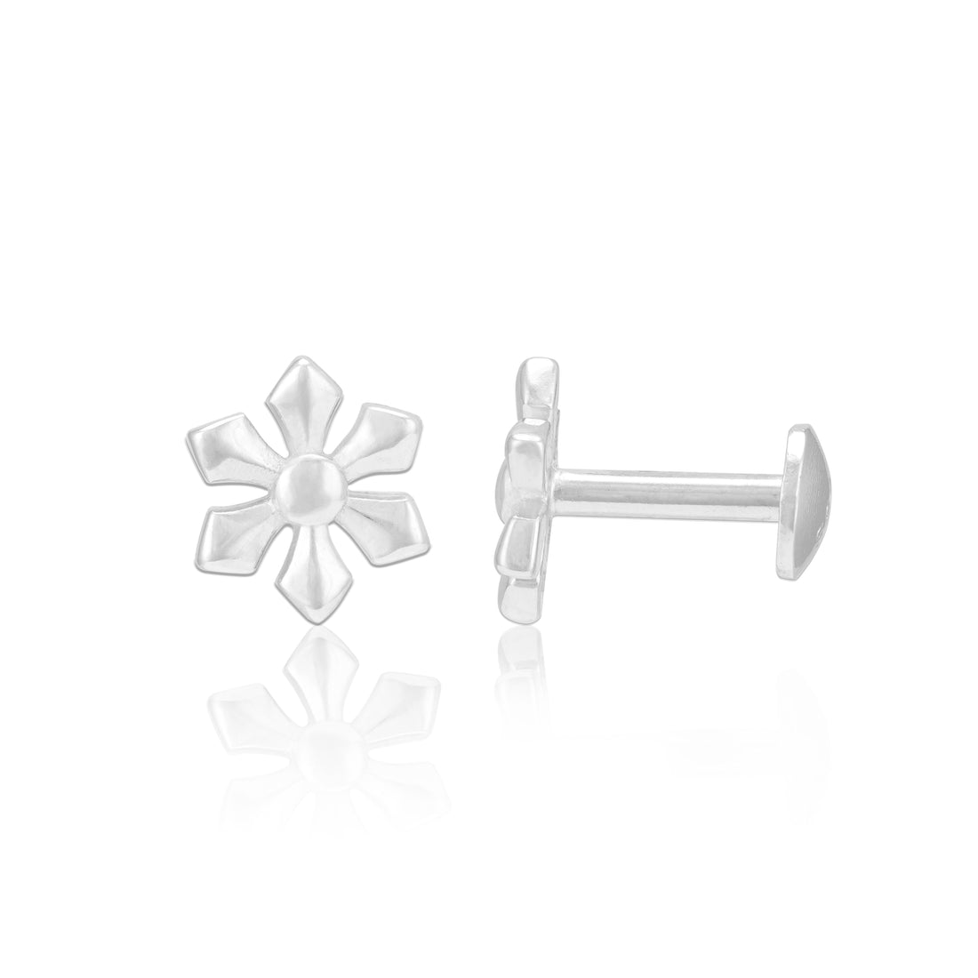 925 Sterling Silver Dainty Fluer Rhodium Plated Earrings For women