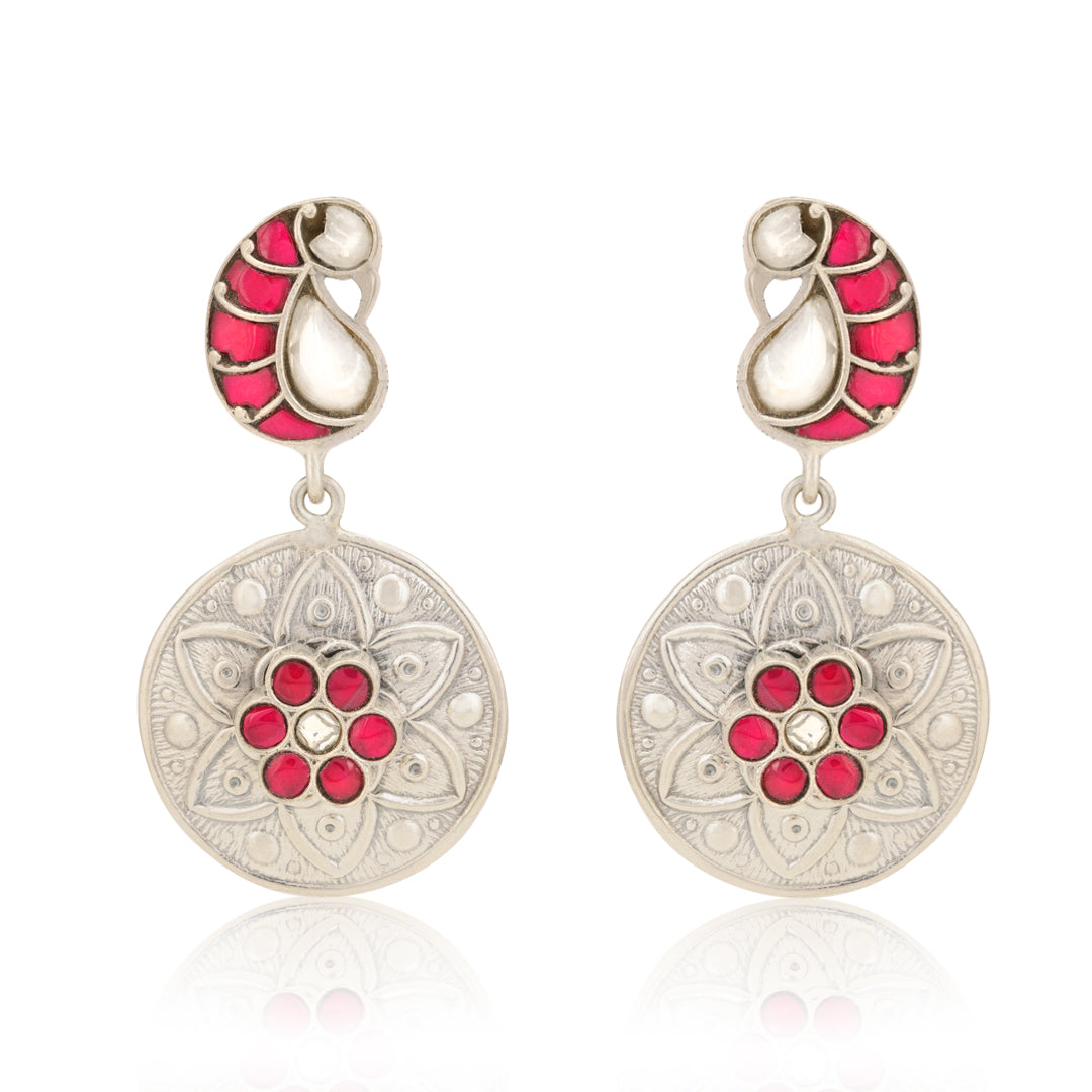 Sterling Silver Delicate Red Earring