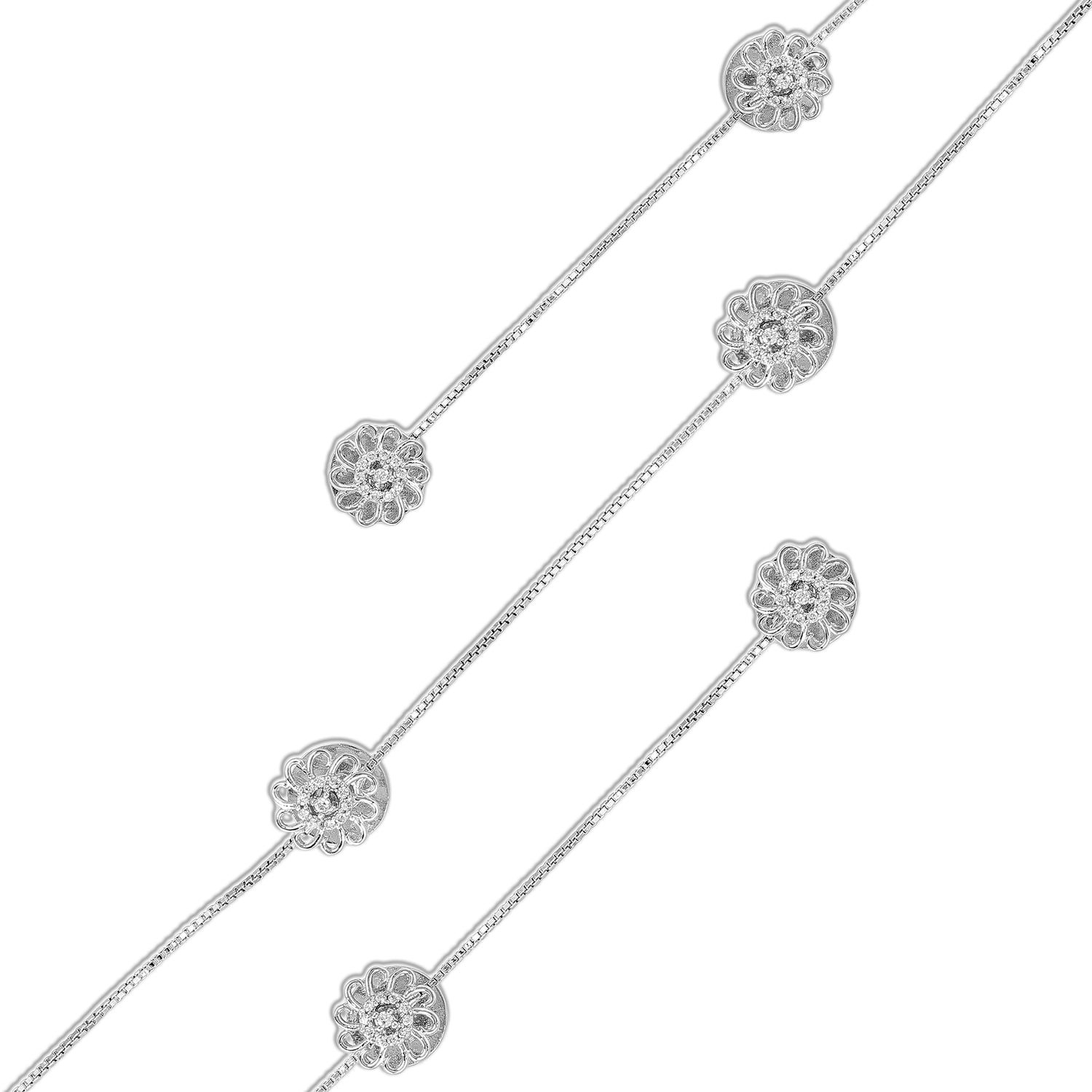 925 Sterling Silver Dew Drop Floral Delight Coat pin for Men